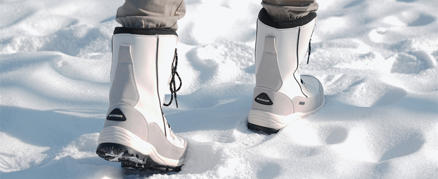 Amazon.com | ROCKMARK Mens Winter Mid-Calf Snow Boots Fur Lined